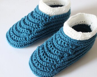 Crochet Moccasin slippers for women,Crochet slippers, Crochet slipper boots - The Davos- House slippers