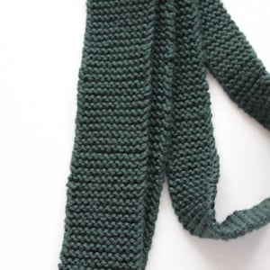 Mens modern knit  necktie, Square bottom necktie -Green tie- Gift for him