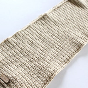 Men's crochet scarf, Open end scarf. Unisex scarf The Iwan Mens winter scarf, Solid scarf, Long scarf image 4