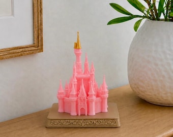 Pink Fairy Castle LED Lamp, Fairytale Nursery Decor, Princess Night Light