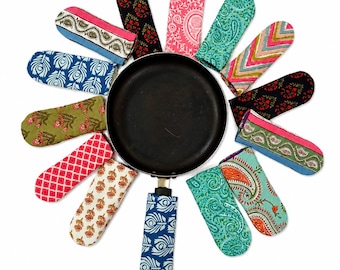 Cotton Cast Iron Pan Handle Cover, Skillet Sleeve, Hot Pad