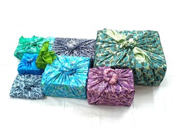 Recycled Silk Saree Gift Wrap, Handmade Furoshiki Fabric