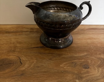 Vintage Sheridan Silver Co Creamer Silver on Copper 3 Inch Footed Silverplate Pitcher