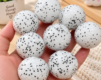 6cm Rice Ball Squeeze Stress Ball, Transparent Rice Beads Black Sesame Squishy Fidget Toy for Adults Kids