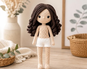 Patrón de amigurumi de muñeca bebé a crochet, PDF apto para principiantes (descarga digital)