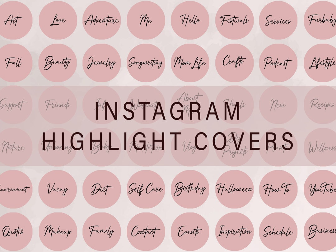 126 Pink Words Instagram Story Highlight Covers Boho Icons Grey Cute Ig  General Camera Business Shopify Boutique Photography Digital Floral 