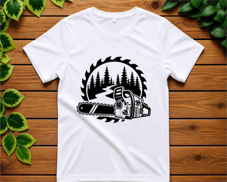 Pfad Design SVG-Datei „Kettensägenwald“, Grafik für Holzfäller-Sägeblätter, Design ...