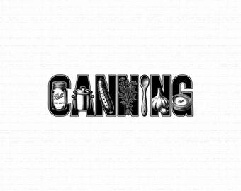 Typographie SVG pour conserves, lettrage de cuisine, art pour la fabrication de cornichons, graphisme pour la conservation des aliments, fichier Cricut pour la cuisine, pour les amateurs, téléchargement instantané