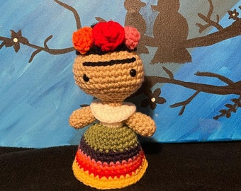 Muñeco Crochet Frida Kahlo, Decoración, Recuerdo