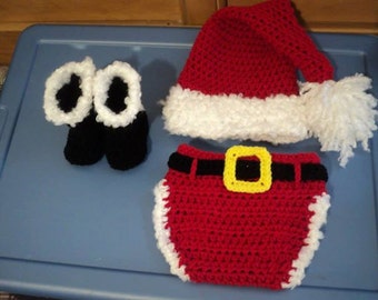 Juego de accesorios para fotos de Papá Noel de 3 piezas, traje navideño para bebé