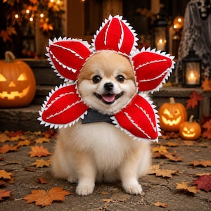 Venus Flytrap Pet Costume Hat, Funny Halloween Dog Cat Headwear, Plant Photo Prop