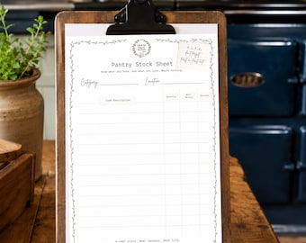 Pantry and Freezer Stock Sheets | Minimalist Inventory Tracker (PDF Download)