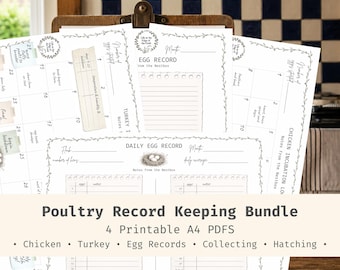 Poultry Record Keeping Bundle | Chicken, Turkey Incubation Logs (A4 PDF Download)