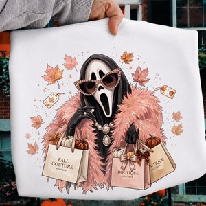 preppy halloween png , patchwork ghost png, Girly Halloween Png, Spooky Glam Png