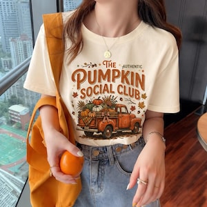 Pumpkin Social Club, Campo di zucche PNG, Zucca boho, Autunno western, Autunno preppy, Spezie di zucca, Design boutique di tendenza