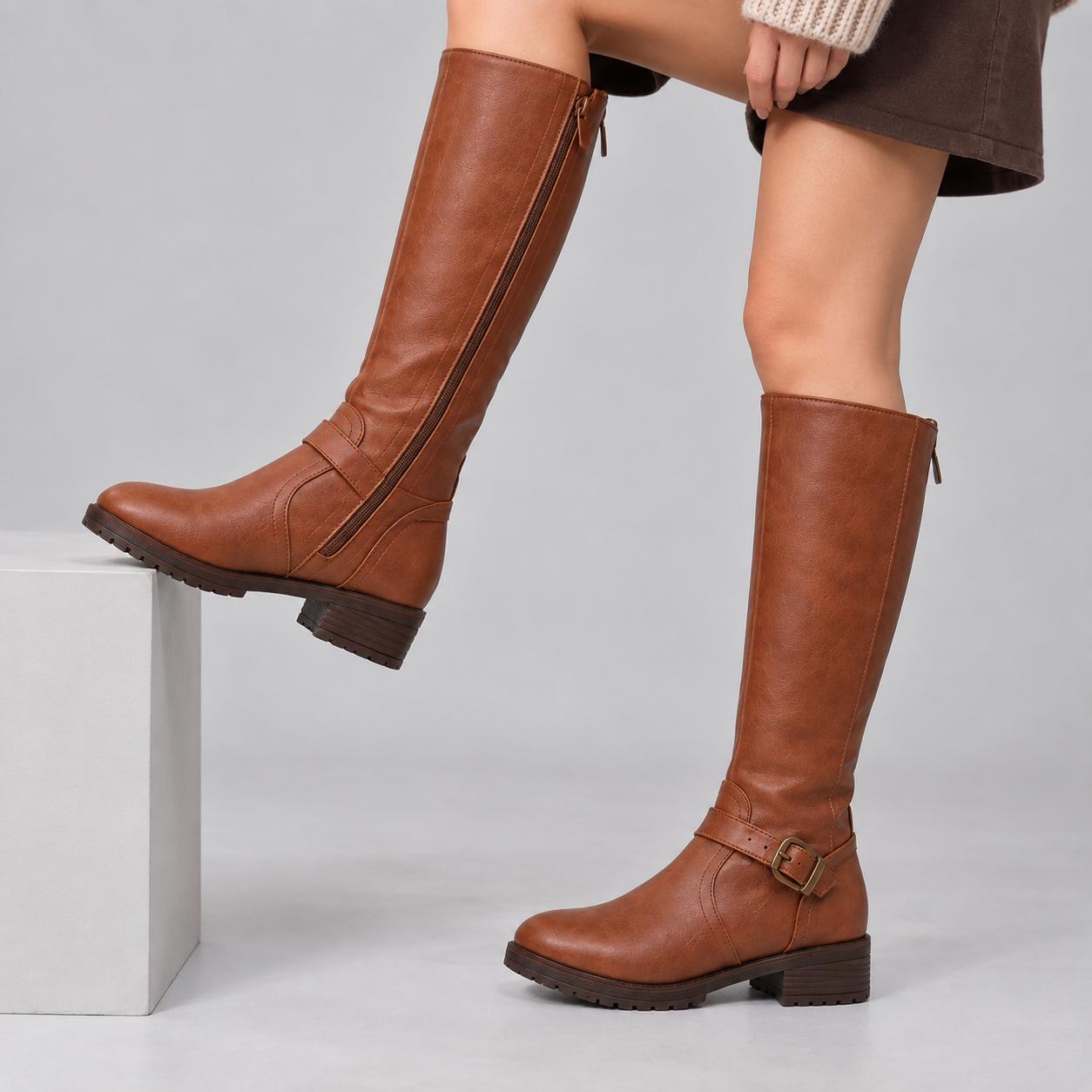 Calf High Zip Boots - Etsy