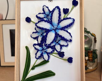 Cornice floreale in rilievo realizzata a mano | Decorazione floreale da parete | Fiori eterni | Regalo unico | Creazioni di Aurel