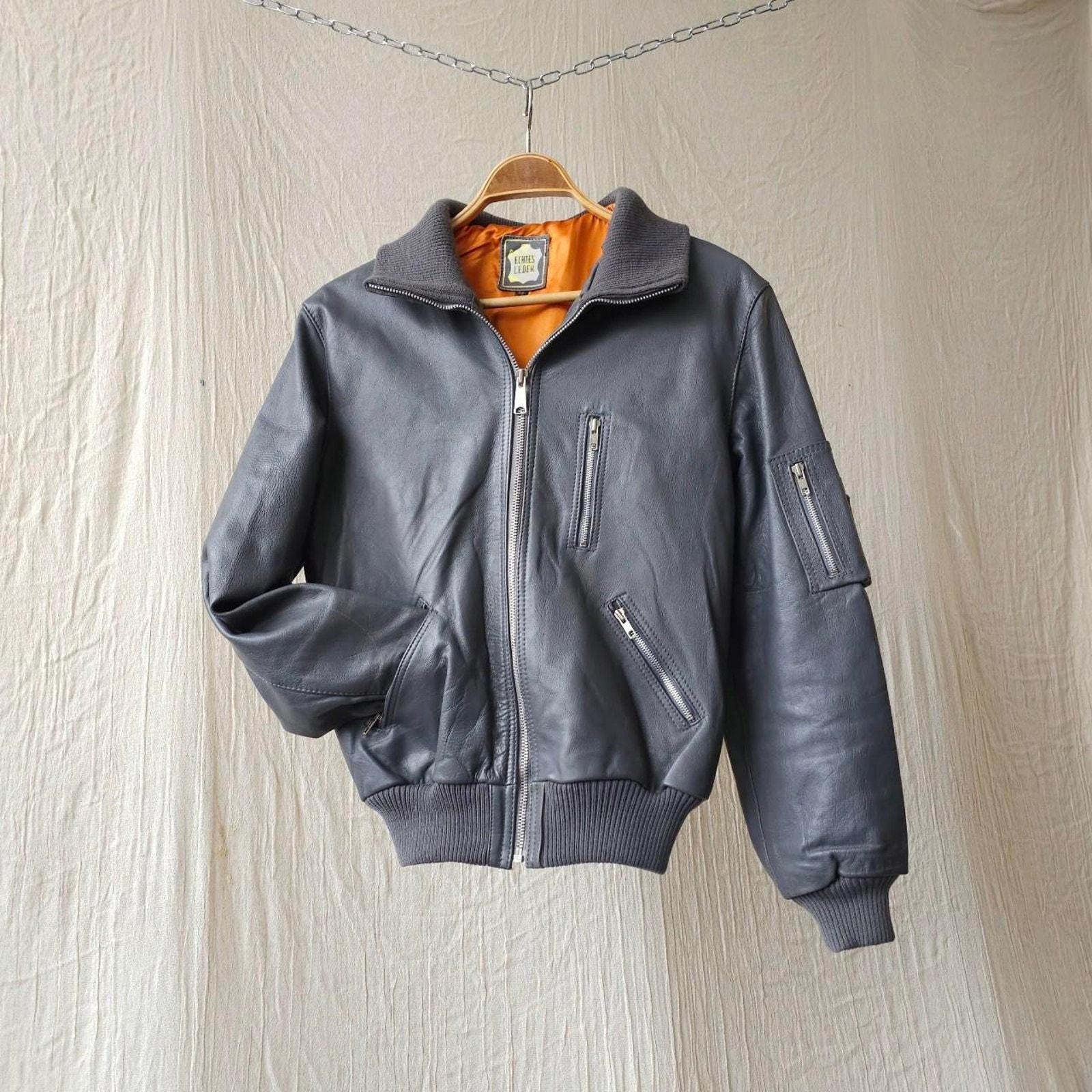 70s German Leather Flight Jacket - Etsy