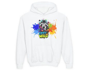 Astronaut 'Stay Wild' Hoodie | Colorful Paint Splash