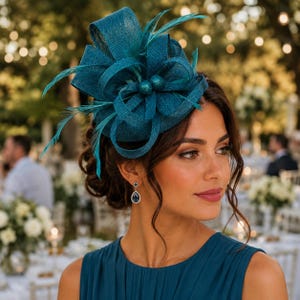 Teal Fascinator - Etsy display picture 1