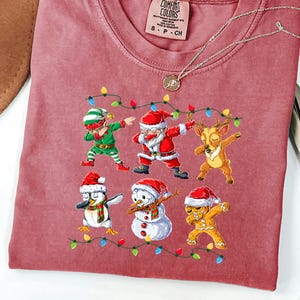 Funny Elf Friend Tee, Dabbing Santa Tshirt, Xmas Present Youth, Christmas Gift Boys, Holiday Clothing Men