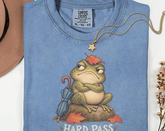 Hard Pass Grumpy Frog Shirt, Funny Introvert Humor