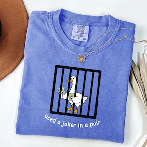 Silly Goose Tee, Funny Mahjong Shirt, Xmas Gift For Mother, Joker Jail Apparel, Unhinged Mahj Night, Comfort Colors Top image 5
