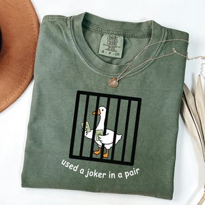 Silly Goose Tee, Funny Mahjong Shirt, Xmas Gift For Mother, Joker Jail Apparel, Unhinged Mahj Night, Comfort Colors Top image 7
