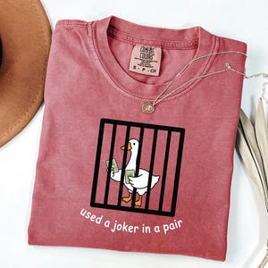 Silly Goose Tee, Funny Mahjong Shirt, Xmas Gift For Mother, Joker Jail Apparel, Unhinged Mahj Night, Comfort Colors Top image 3