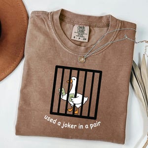 Silly Goose Tee, Funny Mahjong Shirt, Xmas Gift For Mother, Joker Jail Apparel, Unhinged Mahj Night, Comfort Colors Top image 4
