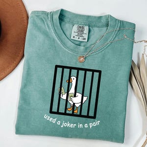 Silly Goose Tee, Funny Mahjong Shirt, Xmas Gift For Mother, Joker Jail Apparel, Unhinged Mahj Night, Comfort Colors Top image 6