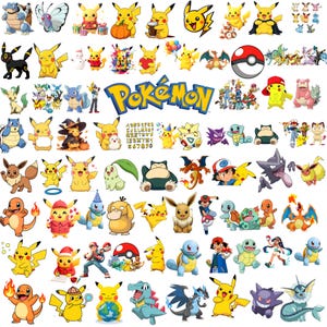 Pokemon PNG SVG Bundle, Pokemon Clipart, Pikachu SVG, Charizard Png, Cricut Files, Sublimation Design, Instant Download