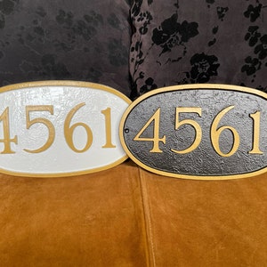 Personalized Metal Address Plaque - Oval Plaque - Made in the USA