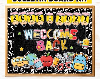 Welcome Back To School Bulletin Board Kit, Printable First Week of School Bulletin Board Ideas, Beginning of Year Classroom Door Sign Decor