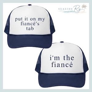 Cappellino da camionista "Put It On My Fiancé's Tab", "I'm The Fiancé Hat", "Funny Engagement Gift", "Bachelor Party Hat", "Spose Groom Gift Cap", "Bachelor Date"