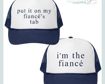 Gorra de camionero "Ponlo en la pestaña de mi prometido", gorra "Soy el prometido", regalo divertido de compromiso, gorra para despedida de soltero, gorra de regalo para novios, despedida de soltera.