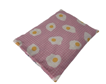 Pink Eggs and Floral Microwave Heating Pad, Small Cherry Pit Heating Pad, Cherry Pit Warmer, Cherry Pit Cold Pack, Cooling Pad