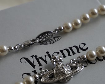 Vivienne Westwood Silver Pearl Necklace