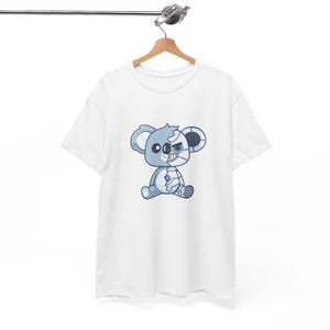 Blue Stitchwork Teddy bear T-Shirt | Cute Patchwork Koala Tee robot , Pop art, Graffiti, half robot, halfkoala