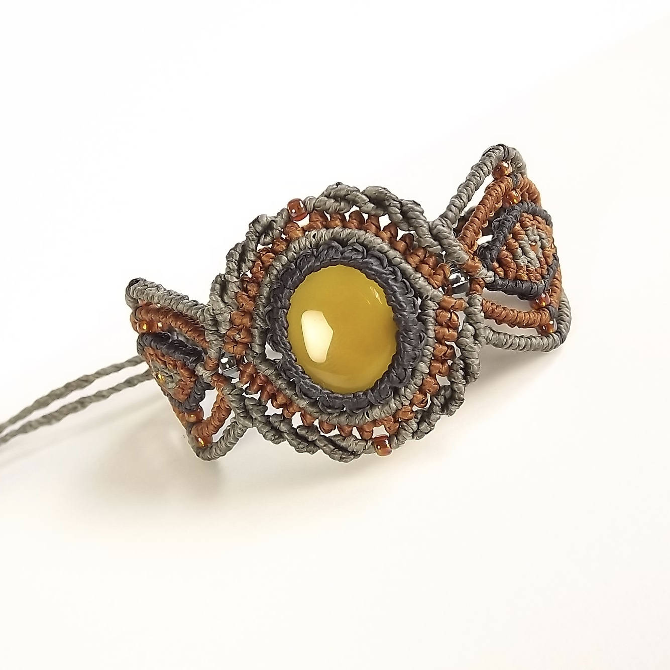 Macrame Bracelet Yellow Onyx Bracelet Yellow Chalcedony - Etsy