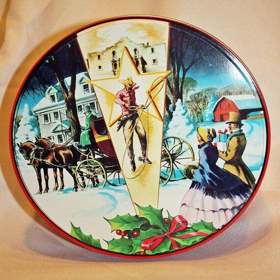 Vintage COLLIN STREET BAKERY TIN fruit cake Corsicana Texas