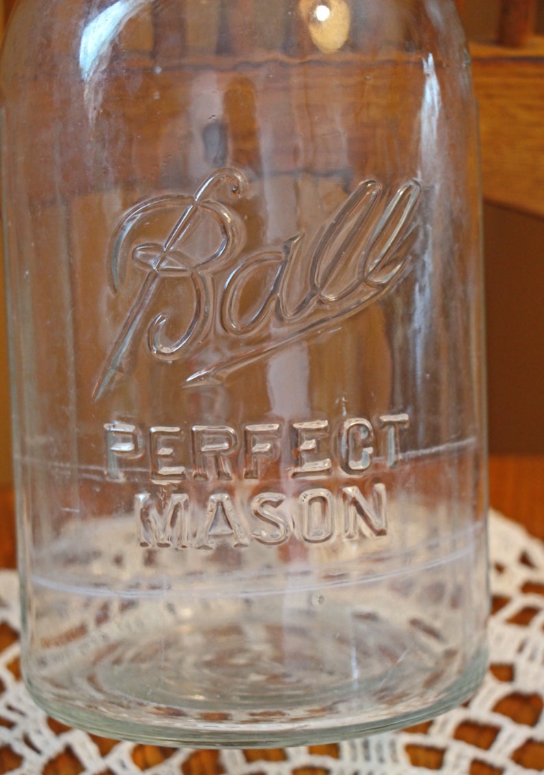 Ball Perfect Mason 2Quart Vintage Jar Clear Mason Jar Old Etsy