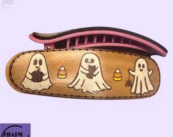 Halloween-haarclip SVG, spook, pompoen, kat, spin (lasergesneden bestand)