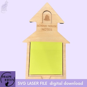 Porta note adesive in formato SVG, porta blocco note, regalo fai da te per insegnanti, file tagliato al laser, blocco note per insegnanti in formato SVG, scuola in formato SVG, apprezzamento per gli insegnanti