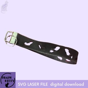 Bat Leatherette Wristlet Key Fob SVG, Laser Cut Halloween (Digital File)