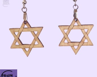 Star of David Earrings SVG, Jewish Jewelry Laser Cut File (Digital Download)