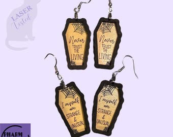 Coffin Earring SVG, Goth Laser Cut File (Digital Download)