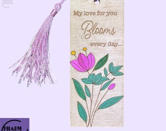 Wildflower Engraved Bookmark SVG, Laser Cut File (Digital Download)