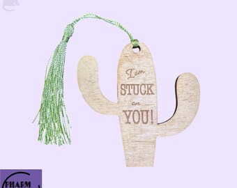 Cactus Bookmark SVG, Laser Cut File, Funny Engraved Wooden Bookmark (Digital Download)