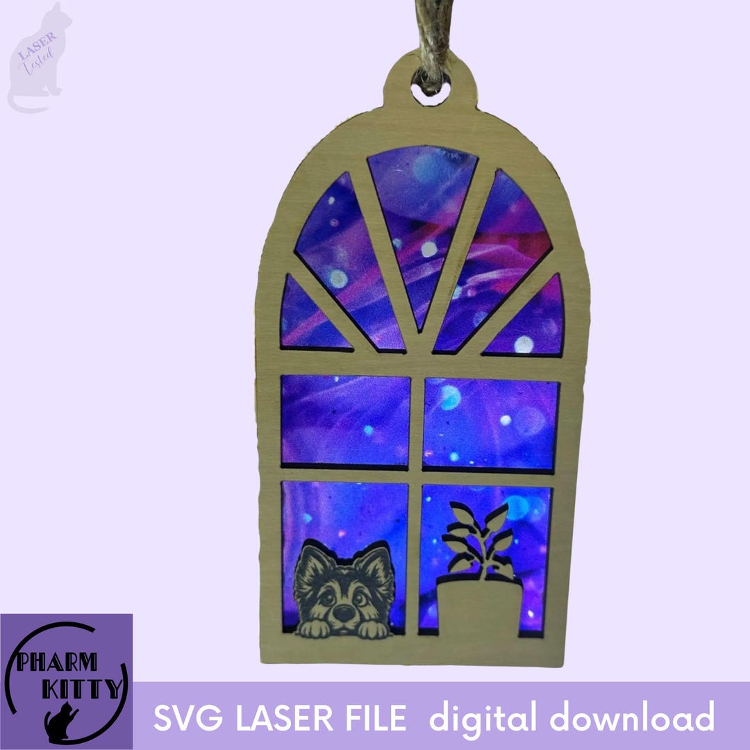 Husky Window Suncatcher SVG Laser File, Dog Lover Gift (digital ...